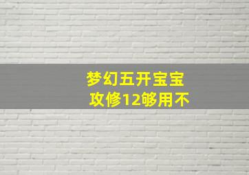 梦幻五开宝宝攻修12够用不