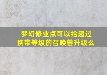 梦幻修业点可以给超过携带等级的召唤兽升级么