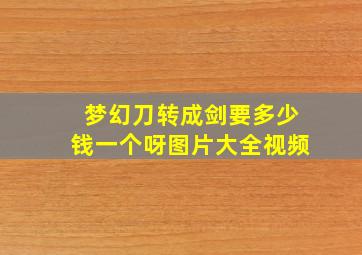 梦幻刀转成剑要多少钱一个呀图片大全视频