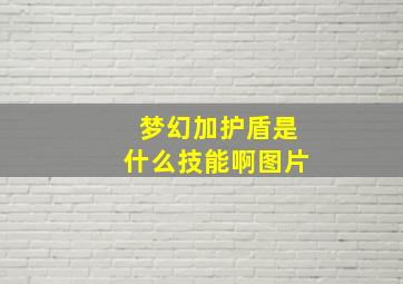 梦幻加护盾是什么技能啊图片