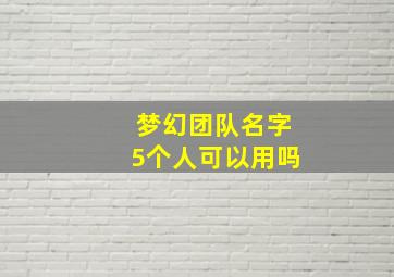 梦幻团队名字5个人可以用吗