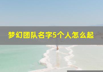 梦幻团队名字5个人怎么起