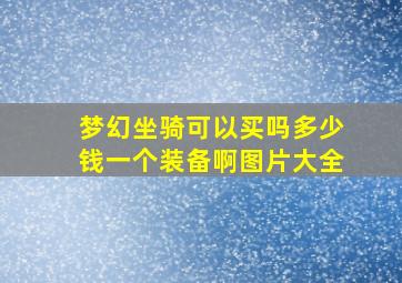 梦幻坐骑可以买吗多少钱一个装备啊图片大全