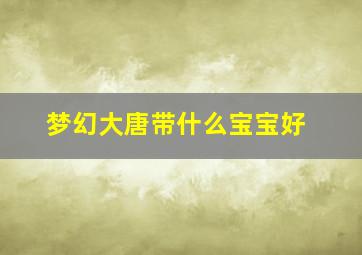 梦幻大唐带什么宝宝好