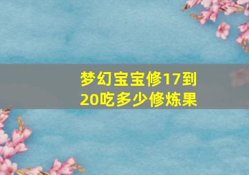 梦幻宝宝修17到20吃多少修炼果