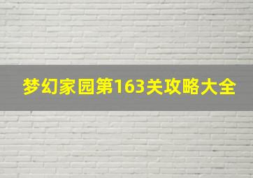 梦幻家园第163关攻略大全