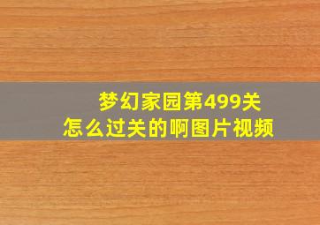 梦幻家园第499关怎么过关的啊图片视频