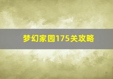 梦幻家园175关攻略