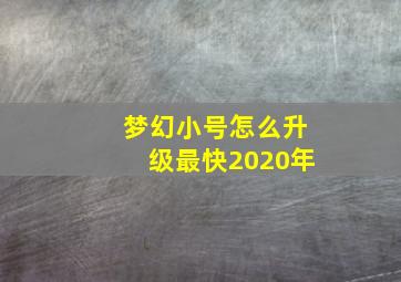 梦幻小号怎么升级最快2020年