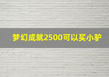 梦幻成就2500可以买小驴