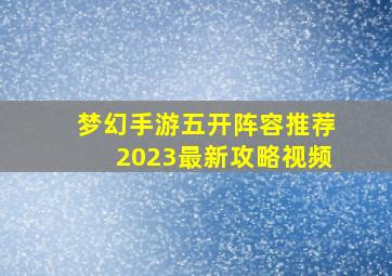 梦幻手游五开阵容推荐2023最新攻略视频