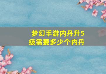 梦幻手游内丹升5级需要多少个内丹