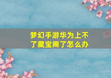 梦幻手游华为上不了藏宝阁了怎么办