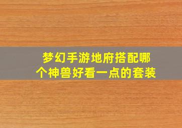 梦幻手游地府搭配哪个神兽好看一点的套装