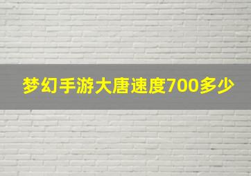 梦幻手游大唐速度700多少