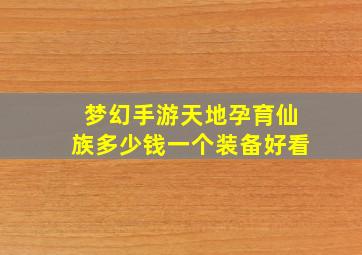 梦幻手游天地孕育仙族多少钱一个装备好看