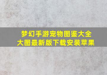 梦幻手游宠物图鉴大全大图最新版下载安装苹果