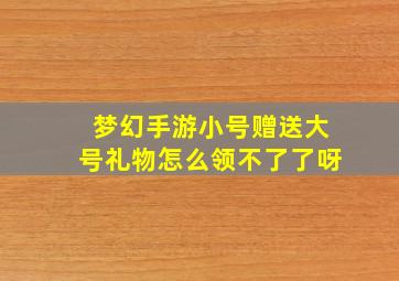 梦幻手游小号赠送大号礼物怎么领不了了呀