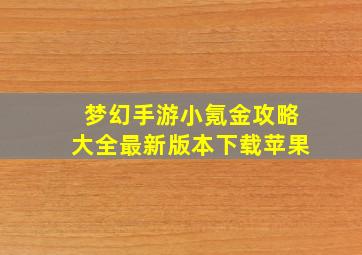 梦幻手游小氪金攻略大全最新版本下载苹果