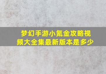 梦幻手游小氪金攻略视频大全集最新版本是多少