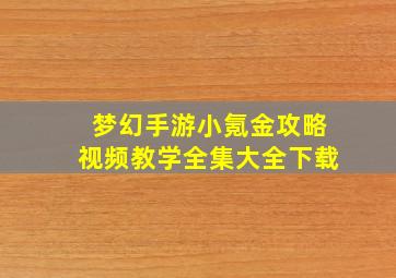 梦幻手游小氪金攻略视频教学全集大全下载