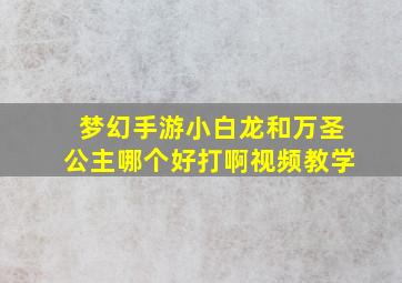 梦幻手游小白龙和万圣公主哪个好打啊视频教学