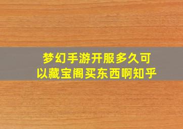 梦幻手游开服多久可以藏宝阁买东西啊知乎