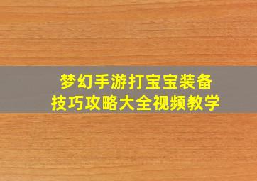 梦幻手游打宝宝装备技巧攻略大全视频教学