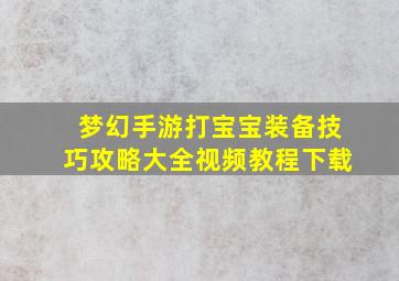 梦幻手游打宝宝装备技巧攻略大全视频教程下载