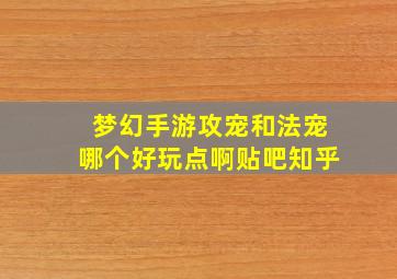 梦幻手游攻宠和法宠哪个好玩点啊贴吧知乎