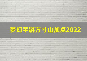 梦幻手游方寸山加点2022