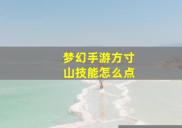 梦幻手游方寸山技能怎么点