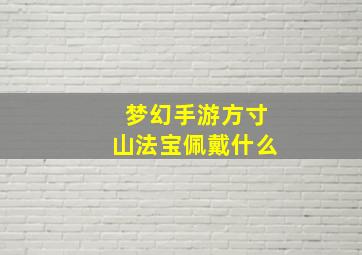 梦幻手游方寸山法宝佩戴什么