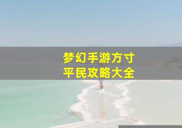 梦幻手游方寸平民攻略大全