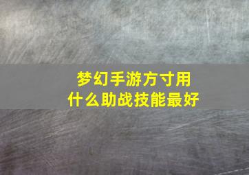 梦幻手游方寸用什么助战技能最好