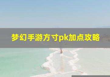 梦幻手游方寸pk加点攻略