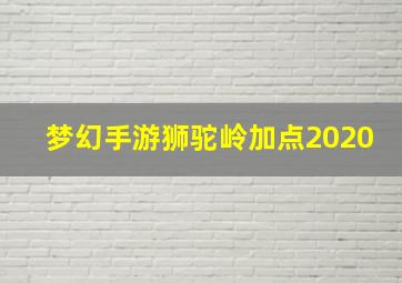 梦幻手游狮驼岭加点2020