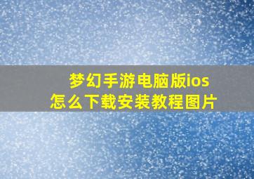 梦幻手游电脑版ios怎么下载安装教程图片