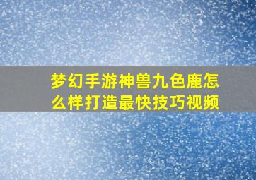 梦幻手游神兽九色鹿怎么样打造最快技巧视频