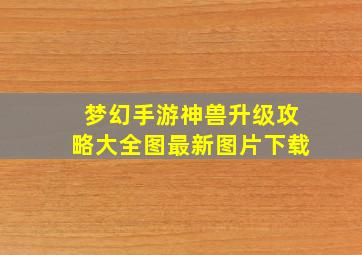 梦幻手游神兽升级攻略大全图最新图片下载