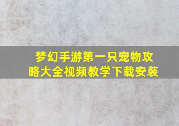 梦幻手游第一只宠物攻略大全视频教学下载安装