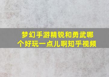 梦幻手游精锐和勇武哪个好玩一点儿啊知乎视频