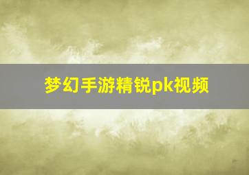 梦幻手游精锐pk视频