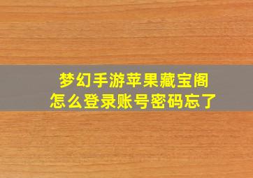 梦幻手游苹果藏宝阁怎么登录账号密码忘了