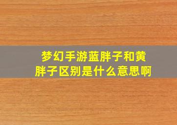 梦幻手游蓝胖子和黄胖子区别是什么意思啊