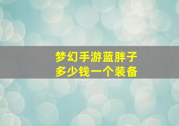 梦幻手游蓝胖子多少钱一个装备