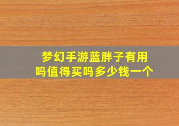 梦幻手游蓝胖子有用吗值得买吗多少钱一个