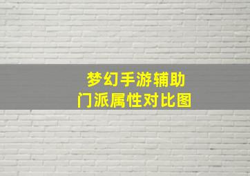 梦幻手游辅助门派属性对比图