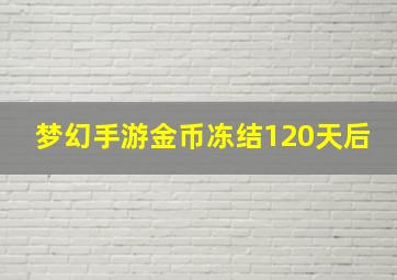 梦幻手游金币冻结120天后