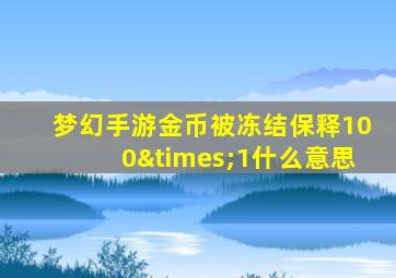 梦幻手游金币被冻结保释100×1什么意思